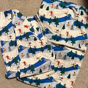 Hanna Andersson Blue and White Winter Print Pajama Set